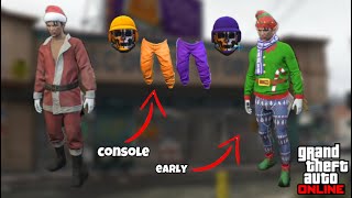 HOW TO GET CHRISTMAS OUTFITS EARLY NOW  COLORED JOGGERS NO NETCUT NO TRANSFER GTA V ONLINE [upl. by Lrac]