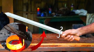 Forging a SWORD out of Old Bearing  Sword Making [upl. by Atoked]