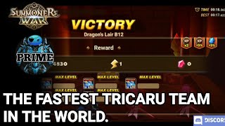 GenesisPrime The Fastest Tricaru Team In The World  Summoners War [upl. by Yanehs]