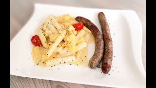 Spargelauflauf mit Kartoffeln und Rindsbratwurst aus dem flachen Bäker von Pampered Chef [upl. by Engedus]