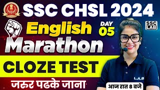 SSC CHSL 2024  ENGLISH MARATHON  SSC CHSL ENGLISH CLOZE TEST  BY Barkha maam [upl. by Nobie]