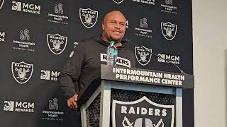 Las Vegas Raiders Coach Antonio Pierces Entire Wednesday Press KC Chiefs Week lasvegasraiders [upl. by Aicilat]