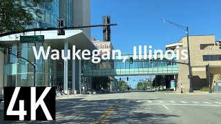 Driving in Gurnee amp Waukegan Illinois 4K  TriState Tollway I94 Gurnee and Downtown Waukegan [upl. by Ecinwahs94]