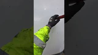 Patching a Hole in the Front of an Enclosed Haulmark Trailer [upl. by Fattal]