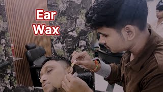 Ear Cleaning and Ear Wax with Ear Massage Intense Head massage By Young Barber  Indian Barber [upl. by Akedijn]