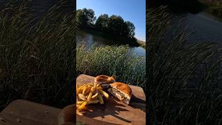 Burger fish and chips🍔🐟🍟 fish chips food cooking viralvideo youtubeshorts [upl. by Sherrard]