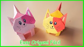 ⩥ Cajita de Gato 😻 en Origami Fácil ✅  Papiroflexia PASO A PASO🆗 [upl. by Justine877]