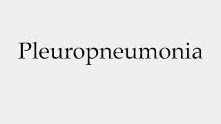 How to Pronounce Pleuropneumonia [upl. by Neveda]