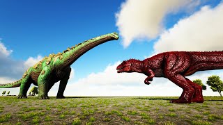 Giganotosaurus vs Titanosaur  ARK Survival Evolved [upl. by Mukul]