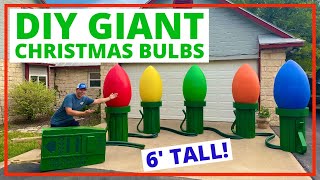 DIY GIANT 6ft Christmas light bulb decorations [upl. by Onidranreb]