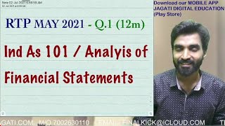 Secure 12 Marks  Q1 RTP May 2021  Ind As 101 amp Analysis of financial statements  Him Ltd [upl. by Notgnirrac]