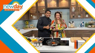 How to make a Citrus Salmon and Pearled Saffron Couscous bowl from Holland America  New Day NW [upl. by Araeit499]