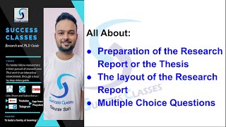 Preparation of the Research Report or the Thesis  The layout of the Research Report  Gaurav Soin [upl. by Alyad]