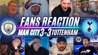 PREMIER LEAGUE FANS REACTION TO MAN CITY 33 TOTTENHAM  PREMIER LEAGUE [upl. by Asilehs]