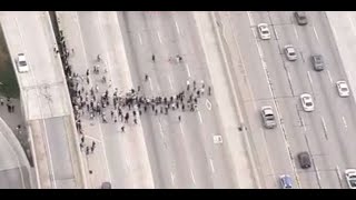 Watch Live Protesters Blocked Off the 405 Freeway Protests in Place  NBCLA [upl. by Ilime]