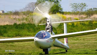 GlaserDirks DG800A Motor GliderSelfLaunch Sailplane Assembly Takeoff amp Landing [upl. by Shamrao]