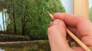 16 How To Paint Leaves on Trees  Oil Painting Tutorial [upl. by Eelyac]