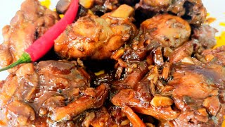 Adobong manok na iga  tuyo sa atsuete chicken adobo in annatto oil  Filipino dish recipe [upl. by Ynar]