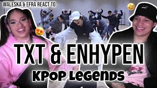 Waleska amp Efra react to Enhypen amp TXT Dance Practice of Legend of KPOP 2021 KBS [upl. by Flip]