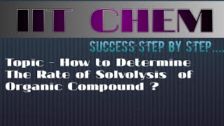 How to determine the rate of solvolysis of Organic Compound [upl. by Eedya]