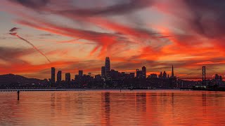 Timelapse  San Francisco Skyline Sunset [upl. by Hamfurd912]