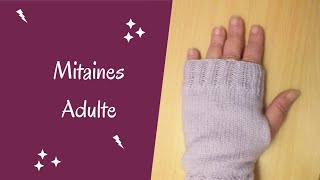 Mitaine au tricot adaptable Adultes [upl. by Mosenthal83]