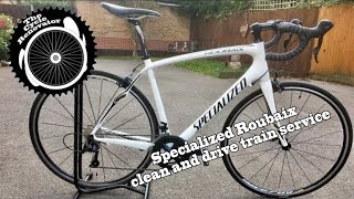 Specialized Roubaix road bike clean and drive train service  THE CYCLE RENOVATOR [upl. by Xylina]