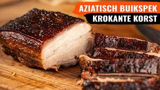 Aziatisch krokant buikspek met Atjar  BBQ Recept [upl. by Eelyab133]