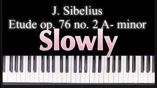 🎹J Sibelius Etude Slowly🐢op 76 no 2 A minor🎵Piano Sheet Score [upl. by Xavier680]