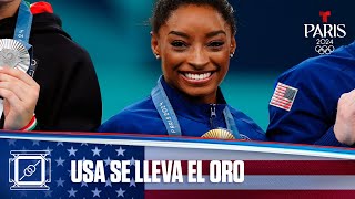 USA conquista el oro en gimnasia artística por equipos  Juegos Olímpicos París 2024 [upl. by Tse]