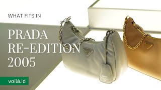 What Fits in Prada ReEdition 2005 Bags  Comparison [upl. by Aniweta]