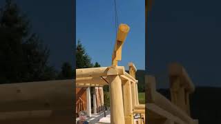 The process of making a wonderful wooden house woodwork woodworking woodhouse house shorts [upl. by Gnilrets]