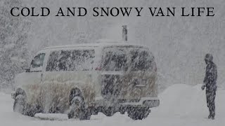 Snowy Van Life Adventures  Sleeping on a Mountain [upl. by Ayle]