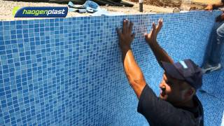 Installation of Agam swimming pool liners [upl. by Ynettirb]