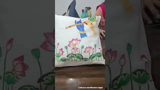 Cushion cover painting🎨 collage activity CADENCE Wardhaman nagar [upl. by Viquelia189]