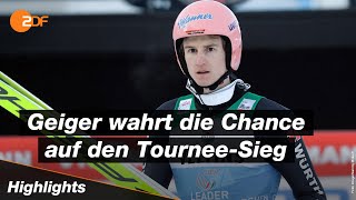 Karl Geiger zur Halbzeit der Vierschanzentournee Zweiter  Skispringen  ZDFsport [upl. by Woodley]