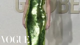 Taylor Swift Shines 💎 on the Golden Globes Red Carpet in a Green Sequined Gown [upl. by Emilio]