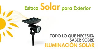 🔆 ESTACA SOLAR EXTERIORES Iluminación Jardín Senderos Parques Luz Cálida y Fría RGB ► Ecolite [upl. by Hay]