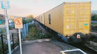 Two Class 66 Diesel Locomotives heading through Whittlesea towards Peterborough and Ely [upl. by Hardwick]