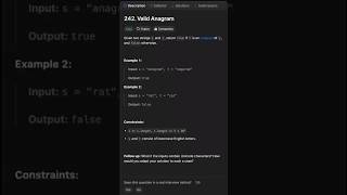 Valid Anagram  Leetcode Problem 242  Go leetcode coding [upl. by Anaujahs]
