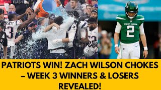 Patriots vs Jets Week 3 Winners amp Losers – Did Zach Wilson Cost the Jets Again [upl. by Enaamuj]