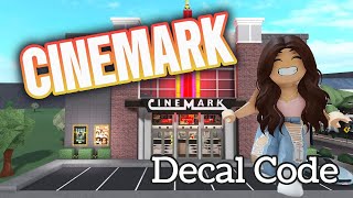 Bloxburg Cinemark Movie Theater Cinema  Decal Code with UniformOutfit Menu Movie Screen amp More [upl. by Assirroc407]