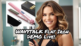 Wavytalk flat iron live Sleek hair howto [upl. by Lrat]