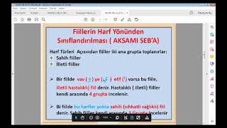 Sahih fiilMutel Fiil Arapçada AksamI SEBA Arapçada fillerin tasnifi Arapçada Fiil Türleri [upl. by Colet796]