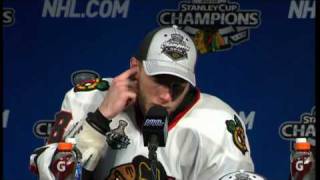 Patrick Kane talks to the media 6910 [upl. by Lucey696]