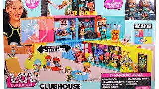 LOL Surprise Clubhouse Playset with Exclusive Dolls Unboxing Review [upl. by Anitselec144]