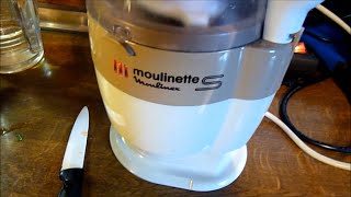 Moulinette S von 1980 als Smoothie Maker  Grüner Smoothie mit Bananenschaum vegan [upl. by Nawd]