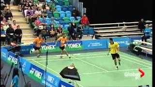 maneepong jongjit bodin issara fight at 2013 YONEX Canada Open [upl. by Alurd]