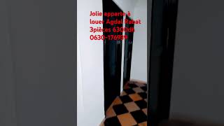 Jolie appartement à louer Agdal Rabat 3pièces 6300dh 0630176939 [upl. by Adeirf]