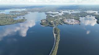 Flying over Punkaharju ridge area and national landscapes in Savonlinna Eastern Finland 15923 V [upl. by Megargee]